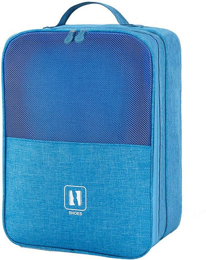3 Level Travel Shoe Storage Bag - Homey - Large - Blue