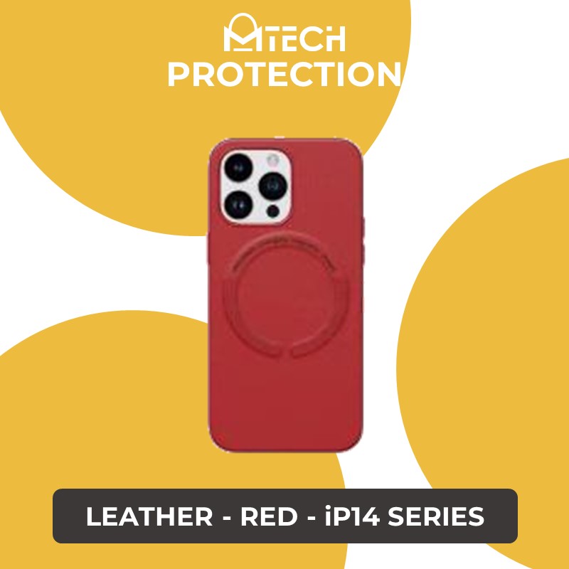 iPhone 14 Pro Max 6.7 in Magnetic Leather Case - OEM - Red