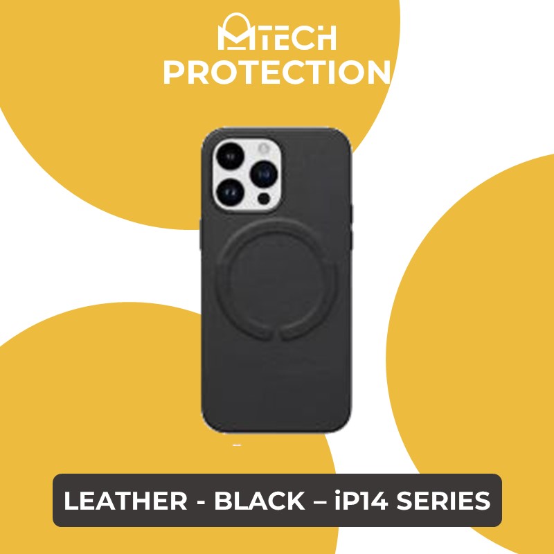 iPhone 14 Pro 6.1 in Magnetic Leather Case - OEM - Black