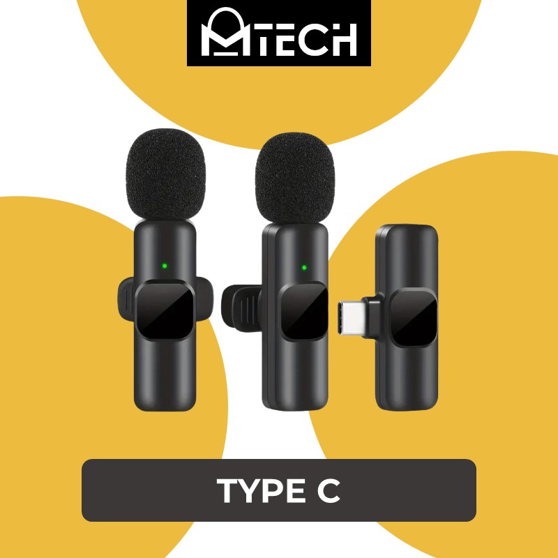 Plug & Talk Type C Chargeable Wireless Microphone - K9 - MTech - Black