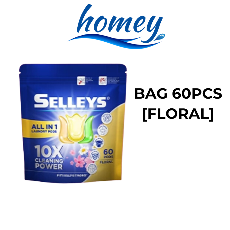 [DSC] ALL IN 1 Laundry Pod Floral Bag 60pcs - SELLEYS - Floral