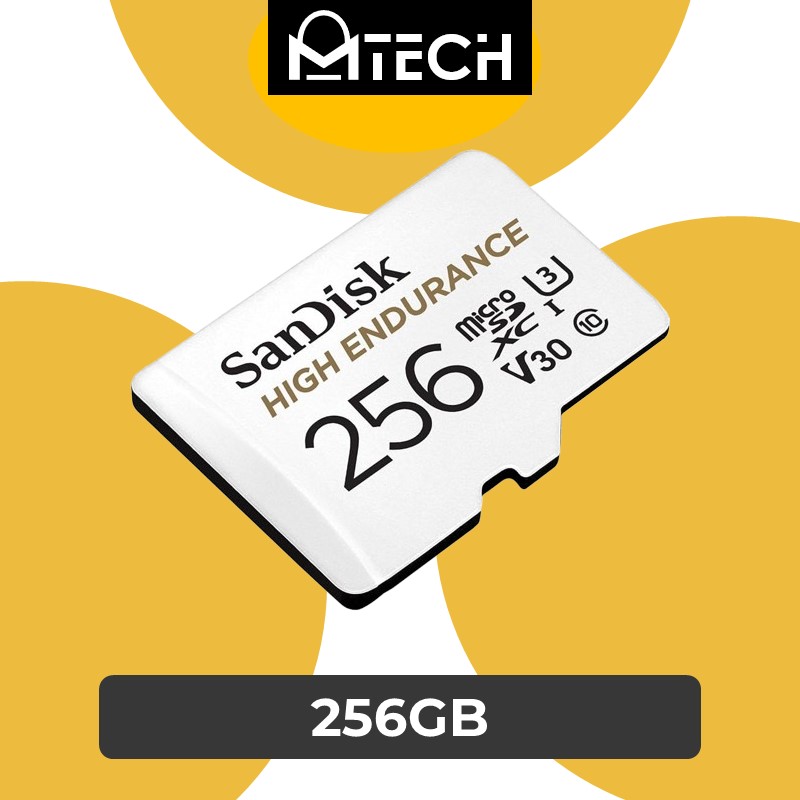 High Endurance microSD Card 100MB/s - R 40MB/s W - Sandisk - 256GB - White