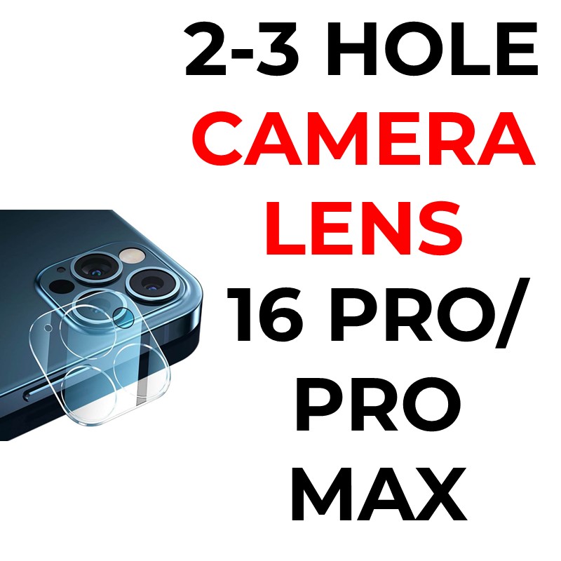 iPhone 16/15/14/PRO/PRO MAX - Camera Lens Tempered Glass Protector - OEM - Clear