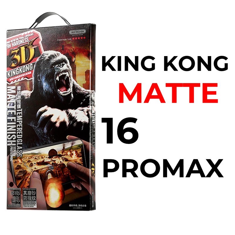 iPhone 16 Pro Max 6.9 - King Kong 3D Tempered Glass Full Cover - WTP-030 - WK - Matte - Black