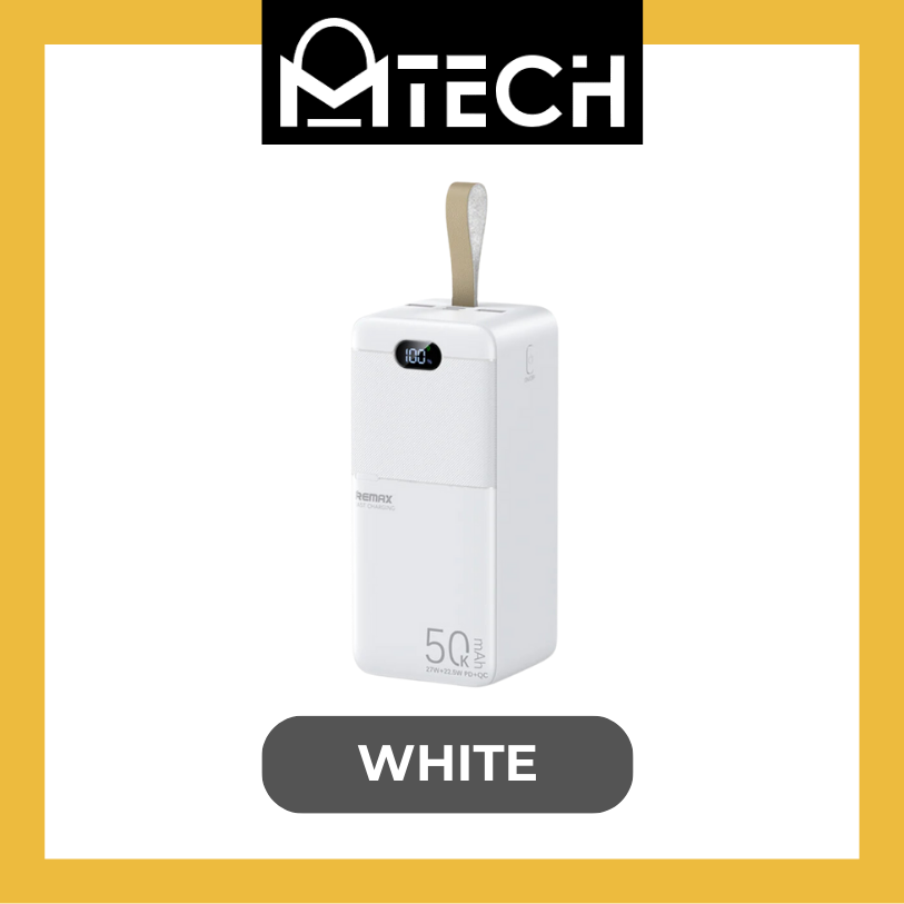 [EOL] [DSC] Piloteer Series 27W+22.5W PD+QCFast Charging Power Bank - RPP-117 - REMAX - 50000mAh - White