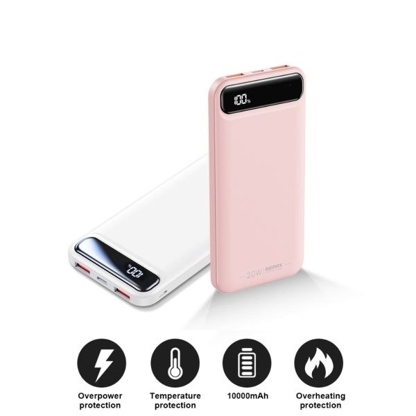 Bole Series 20w+22.5w PD+QC Fast Charging Power Bank - RPP-520 - REMAX - 10000mAh - Pink