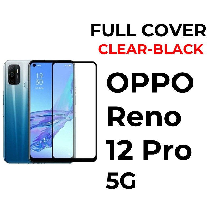 Oppo Reno 12 Pro 5G - Tempered Glass Full Coverage - OEM - Clear - Black