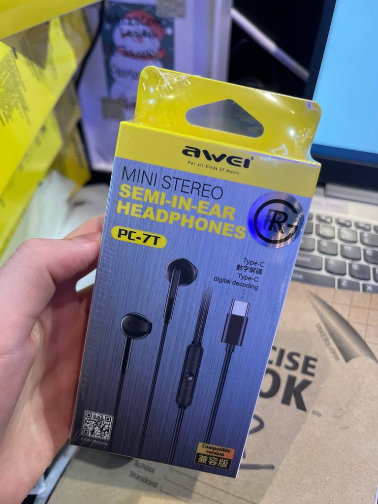 PC-7T - Semi-In-Ear Headphones - Awei - Black
