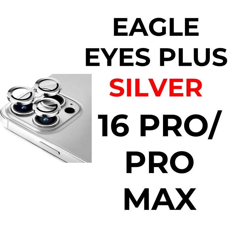 iPhone 16/15/14/PRO/PRO MAX - Eagle Eyes Plus Camera Lens - OEM - Silver