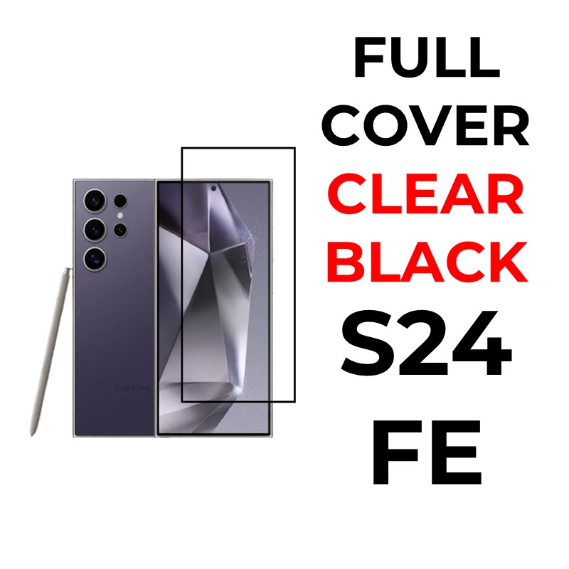 Samsung Galaxy S24 FE - Tempered Glass Full Coverage - OEM - Clear - Black