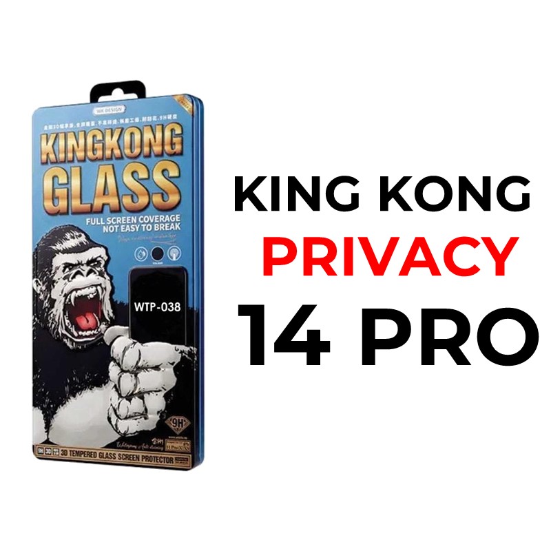  iPhone 14 Pro 6.1 in - King Kong 3D Tempered Glass Full Cover - WTP-039 - WK - Privacy - Black