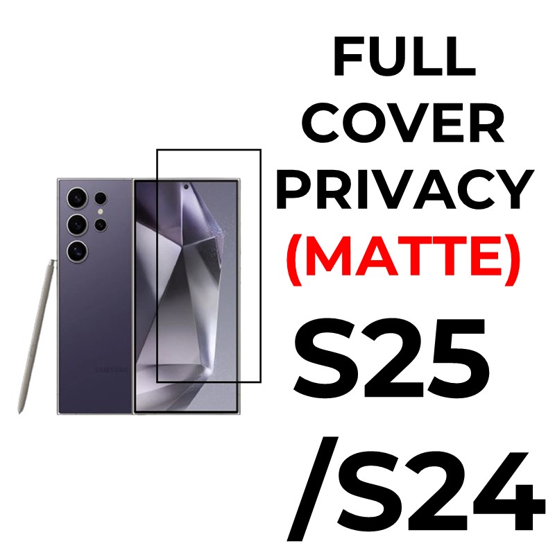  Samsung Galaxy S25 / S24 - Tempered Glass Full Coverage - OEM - Privacy (Matte)