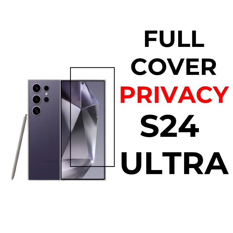 Samsung Galaxy S24 Ultra - Full Coverage Tempered Glass - OEM - Privacy - Black