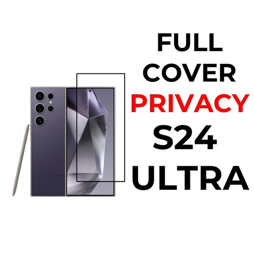 [XXX069680T04XBLK] Samsung Galaxy S24 Ultra - Full Coverage Tempered Glass - OEM - Privacy - Black