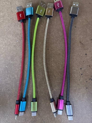[MTC1025367L030051] USB to Type C - Metal Coil Cable - MTech - 0.2M - Assorted