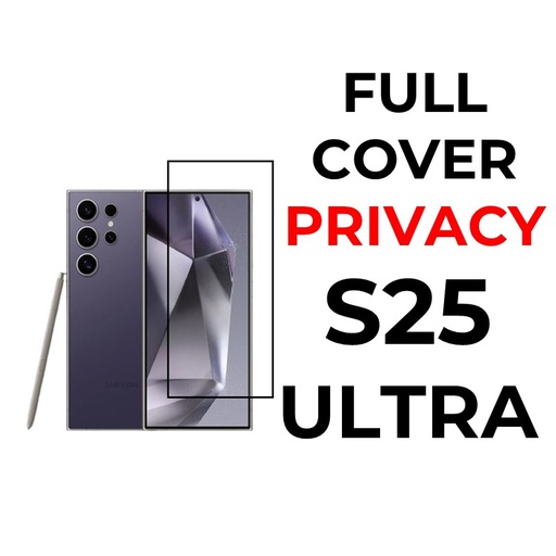 [XXX069715T04XBLK] Samsung Galaxy S25 Ultra - Full Coverage Tempered Glass - OEM - Privacy - Black