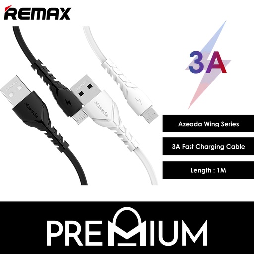[AZD009367L10XWHT] USB to Type C Wing Series 3A Data Cable - PD-B47a - Azeada - 1M - White