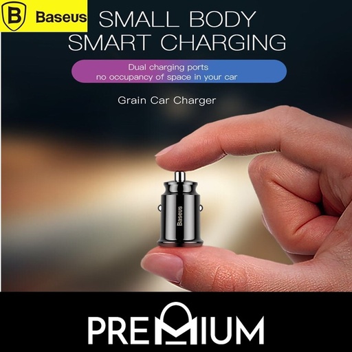 [BAS009XXXXXXXBLK] Car Charger Grain - CCALL - Baseus - Black