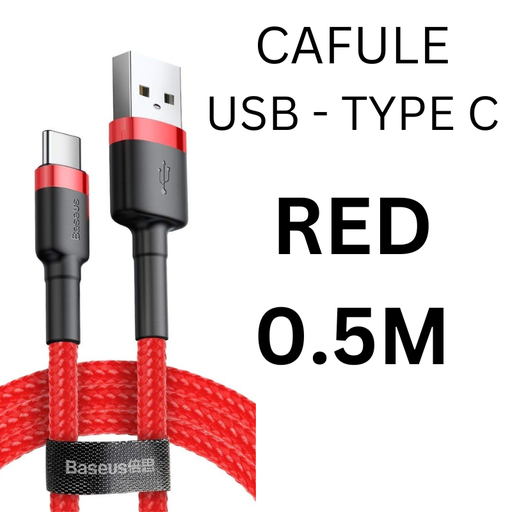 [BAS010367L07XRED] USB to Type C Cafule Cable - CALKF - Baseus - 0.5M - Red