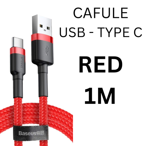 [BAS010367L10XRED] USB to Type C Cafule Cable - CALKF - Baseus - 1M - Red