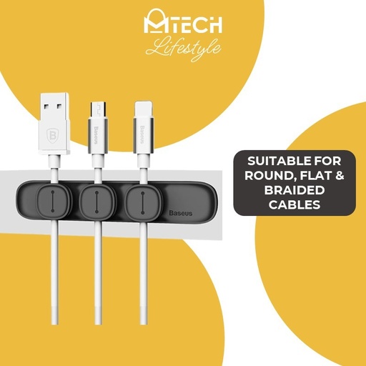 [BAS015XXXXXXXBLK] Peas Cable Clip Baseus - Black