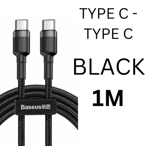 [BAS051378L10XBLK] Type C to Type C Cafule Series Type-C PD2.0 Cable - CATKLF - Baseus - 1M - Black
