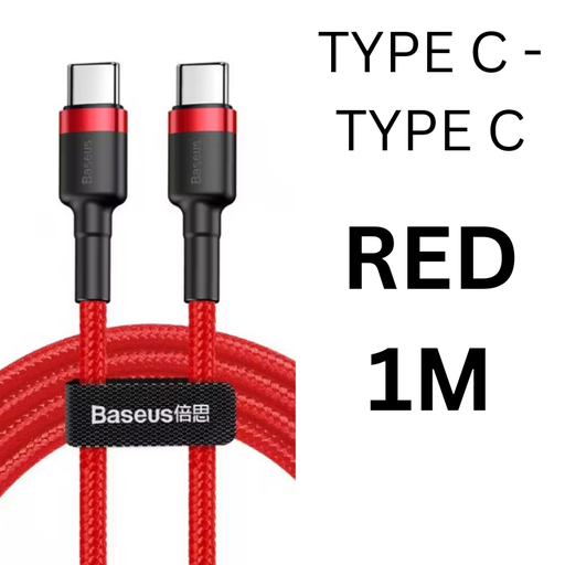 [BAS051378L10XRED] Type C to Type C Cafule Series Type-C PD2.0 Cable - CATKLF - Baseus - 1M - Red