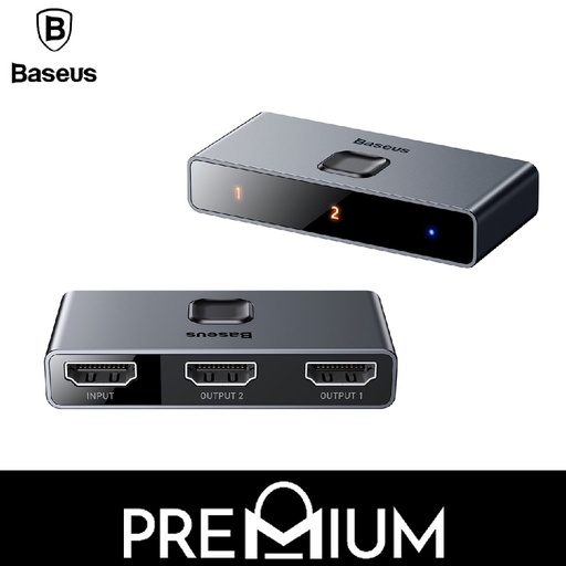 [BAS141XXXXXXXGRY] Matrix HDMI Splitter (2in1or 1in2) Space Gray - CAHUB-BC0G - Baseus - Grey