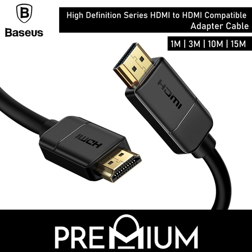 [BAS178XXXL13XBLK] High Definition Series HDMI to HDMI Adapter Cable - CAKGQ-C01 - Baseus - 3M - Black