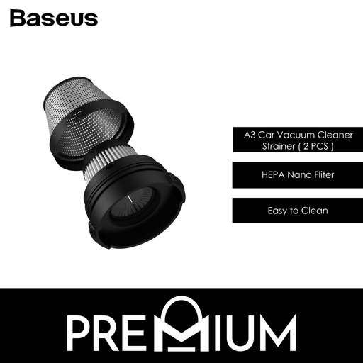 [BAS246XXXXXXXBLK] A3 Car Vacuum Cleaner Strainer (2PCS) - CRXCQA3-A01 - Baseus - Black