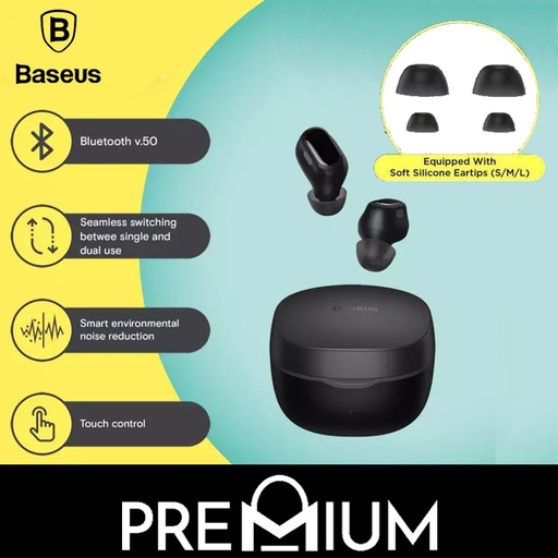 [BAS258XXXXXXXPUP] [EOL][DSC] True Wireless Earphones - Wm01 - Baseus - Purple