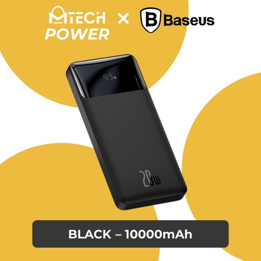 [BAS264XXXC06XBLK] [DSC] Baseus Bipow Digital Display Power bank 10000mAh 20W - PPDML-L01 - Baseus - 10000mAh - Black