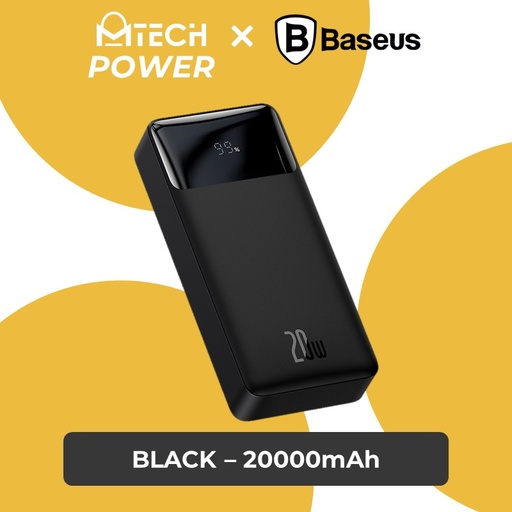 [BAS266XXXC07XBLK] [DSC] Baseus Bipow Digital Display Power bank 20000mAh 20W - PPDML-M01 - Baseus - 20000mAh - Black