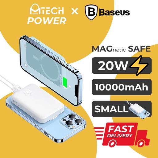 [BAS304XXXC06XPNK] [EOL][DSC] Magnetic Mini 20W Wireless Fast Charge Power Bank - Baseus - 10000mAh - Pink