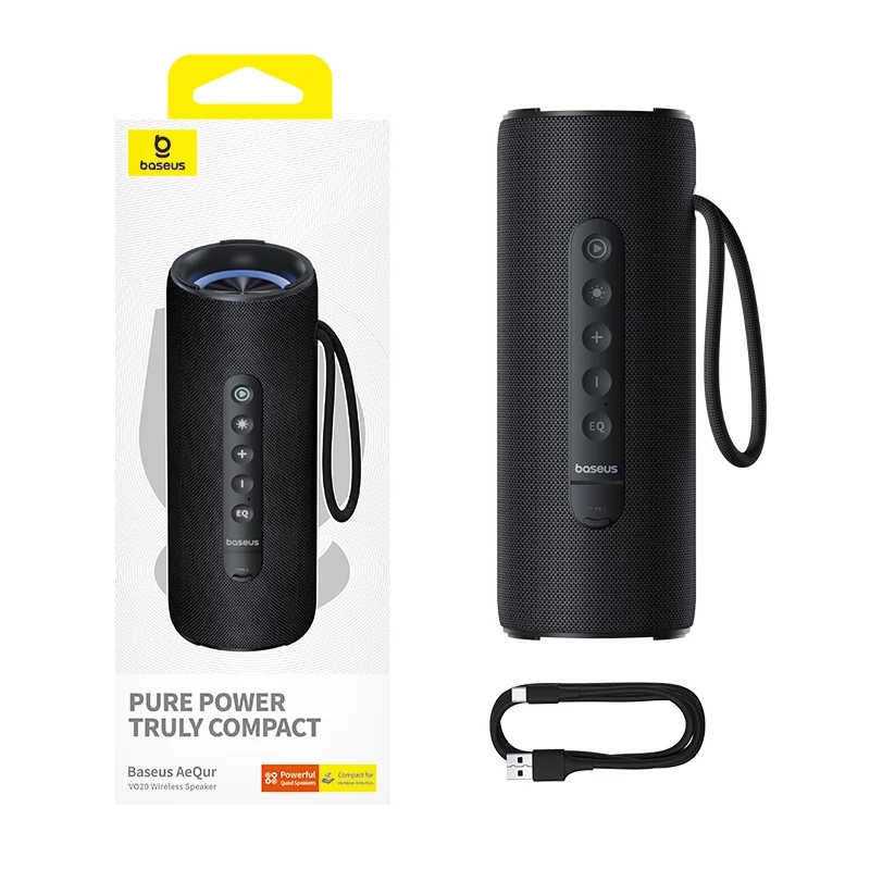 [BAS322XXXXXXXBLK] [EOL][DSC] AeQur VO20 Portable Wireless Speaker - Baseus - Black