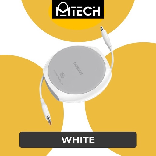 [BAS323600L10XWHT] Type C to Type C 100W Pathfinder Series Free2Draw Fast Charging Data Cable - Baseus - 1M - White