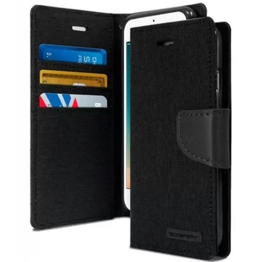 [GPY003377XXXXBLK] iPhone X/XS Canvas Diary Goospery - Black