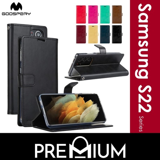 [GPY003579XXXXBLK] Samsung Galaxy S22 Plus Canvas Diary - Goospery - Black