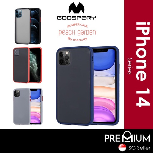 [GPY016549XXXXBLK] [EOL][DSC] iPhone 13 Pro - 6.1 in Peach Garden Bumper - Goospery - Black
