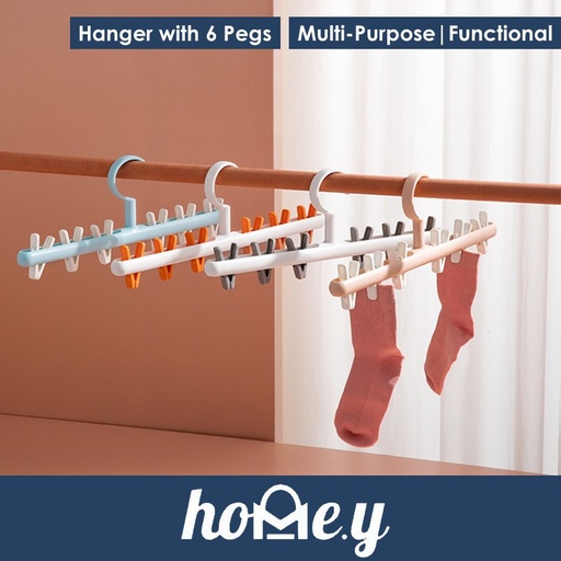 [HED037XXXXXXBLWH] Hanger with Six Pegs - LSAI07 - HEDO - Blue or White