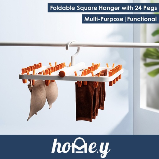 [HED039XXXXXXWHNE] Square Hanger with Multiple Pegs - LSAI05 - HEDO - White / Orange