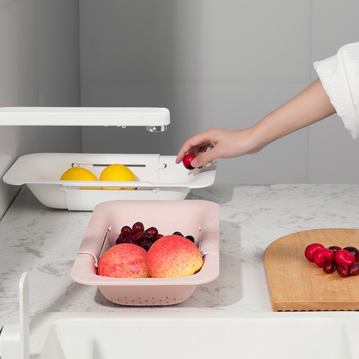 [HED057XXXXXXXWHT] Over-the-Sink Extendable Colander and Holder - LS190814 - HEDO - White