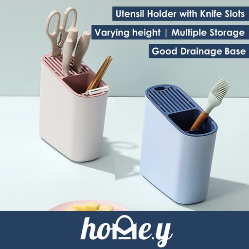 [HED067XXXXXXWHNE] [EOL][DSC] Utensils Holder with Knife Slots - LSCF-01 - HEDO - White / Orange
