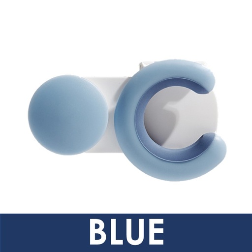 [HED083XXXXXXXBLU] Wall Holder for Brooms and Mops with Hook - LSSN05 - HEDO - Blue