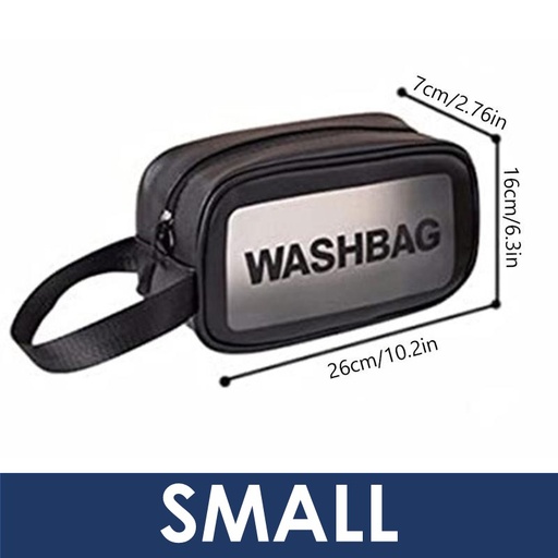 [HMY014XXXB01XBLK] Transparent Travel Wash Bag - Homey - Small - Black