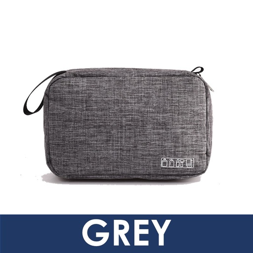 [HMY016XXXXXXXGRY] Travel Organiser for Bathroom Accessories with Hanging Clip - Homey - Grey
