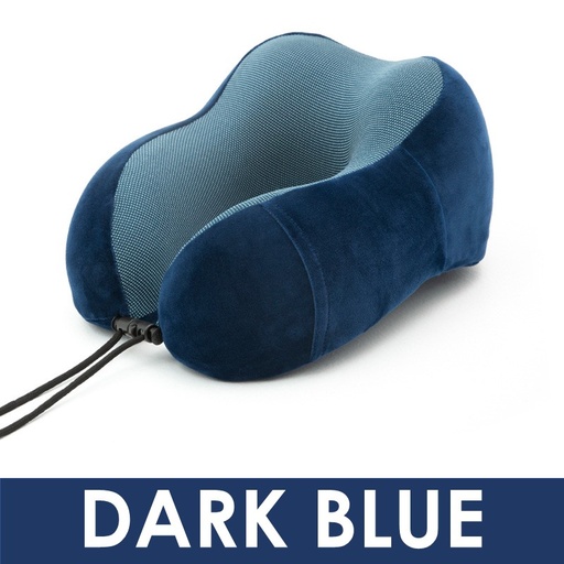 [HMY017XXXXXXXDBL] Neck Pillow with Drawstring Pouch - Homey - Dark Blue