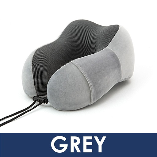 [HMY017XXXXXXXGRY] Neck Pillow with Drawstring Pouch - Homey - Grey