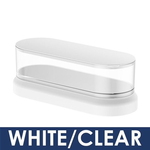 [HMY019XXXXXXXWHT] Clear Body Ultrasonic Cleaner - Battery Operated - QX025 - Homey - White