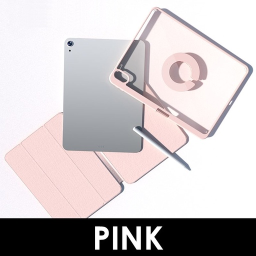 [MTC005642XXXXPNK] [EOL][DSC] iPad Air 10.9 inch 4th Gen or 5th Gen ONLY Magnetic Detachable Tablet Casing with Circular Ring - MTech - Pink